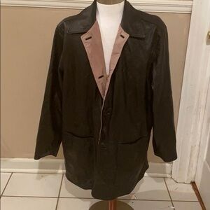 Jos A Bank reversible leather trench